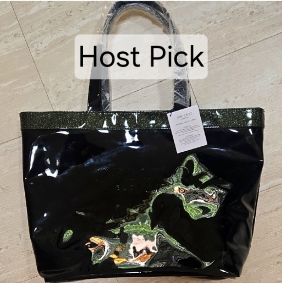Jimmy Choo Handbags - New Jimmy Choo Parfums Oversized Shiny Black Patent-Like Tote Bag